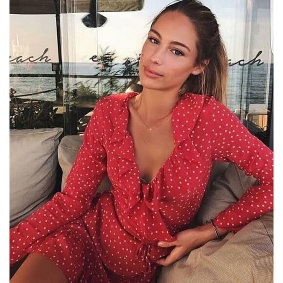 💕REALISATION PAR💕 The Alexandra Dress ~ Red Star Print Small - Picture 9 of 16